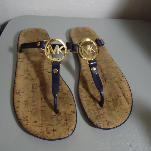 mk cork flip flops